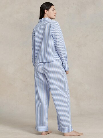 Polo Ralph Lauren Pyjama ' Long Sleeve PJ Set - Shirting Stripes ' in Blau