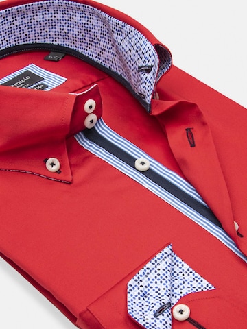 Slim fit Camicia business 'Roma Iconic Satin Man Shirt White' di 7Camicie in rosso