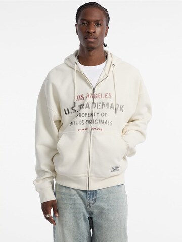 GUESS Sweatjacke in Beige: Vorderseite