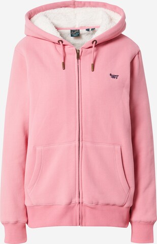 Superdry Sweatvest in Roze: voorkant