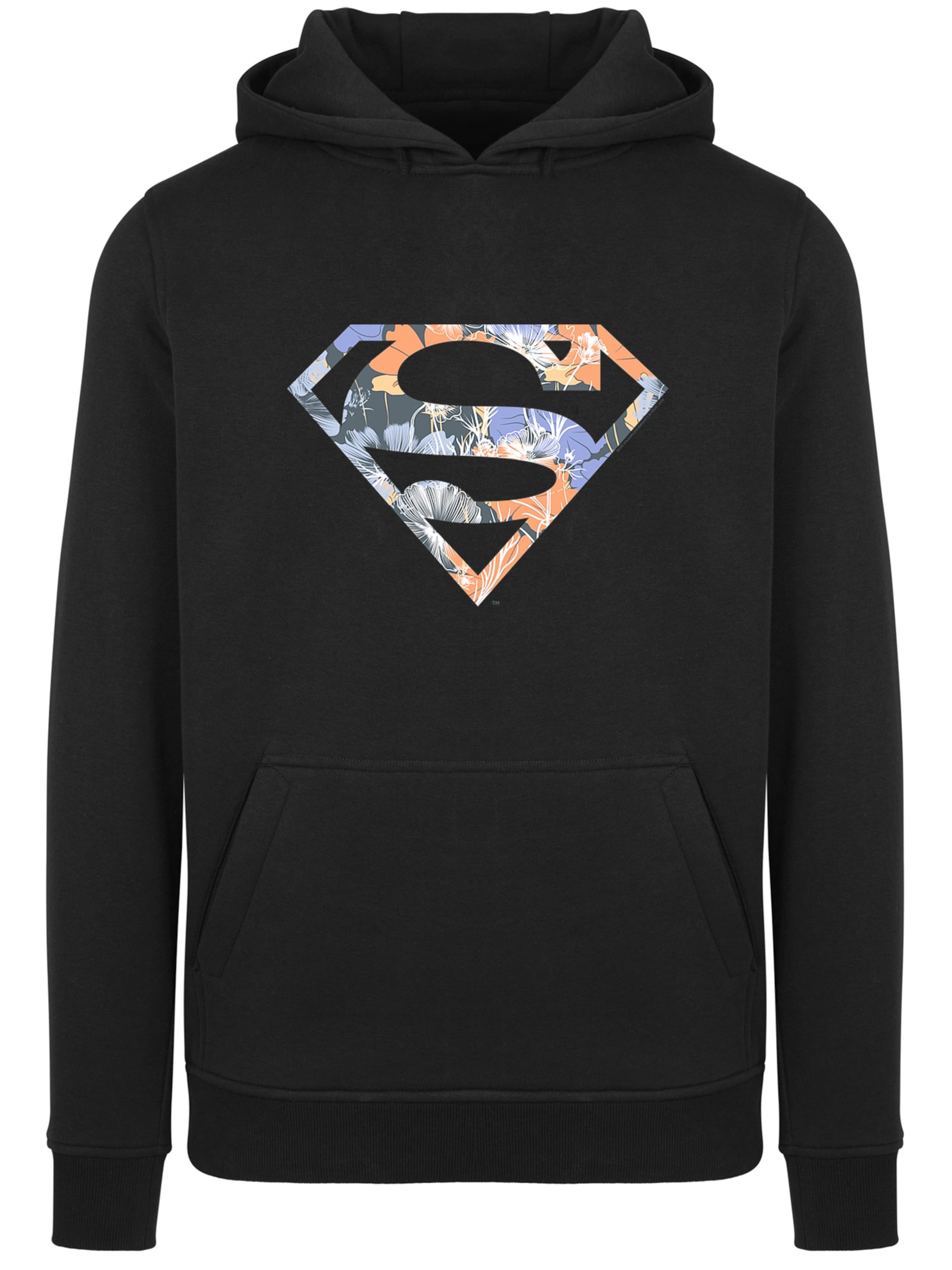 Sweat-shirt 'DC Comics Superman Floral' F4NT4STIC en noir : devant