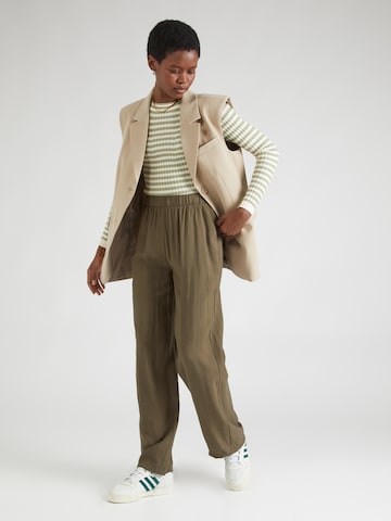 PIECES Wide leg Pants 'NIKO' in Green