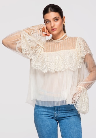 Ombre Blouse in Beige