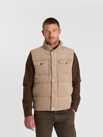 Le Temps Des Cerises Bodywarmer in Beige: voorkant