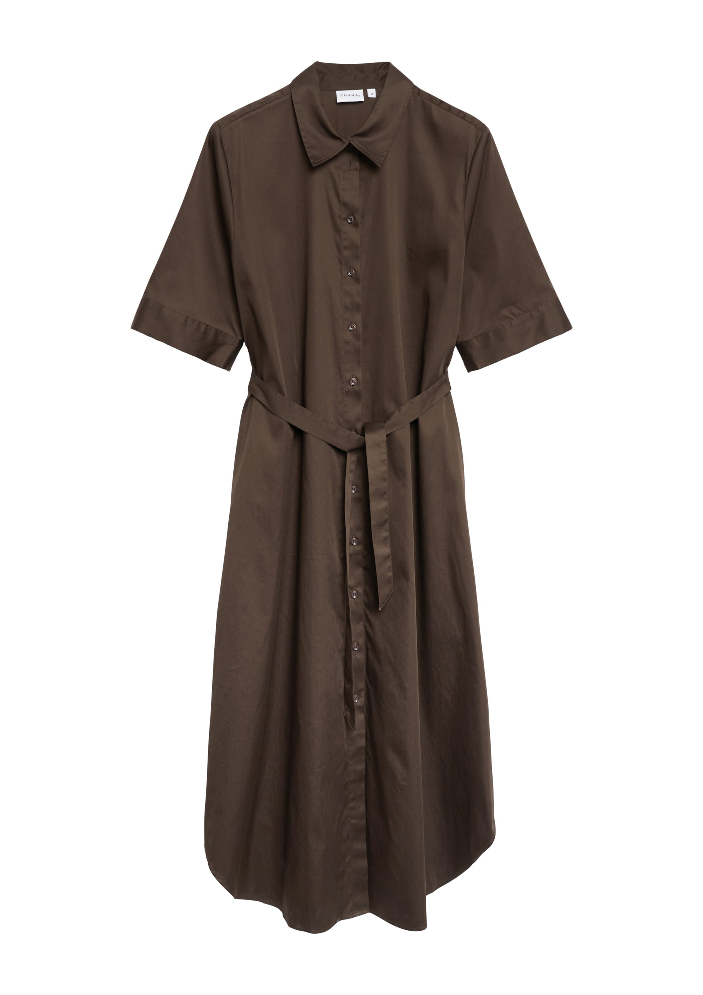 Robe-chemise COMMA en marron : devant