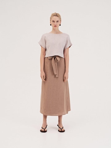 AmourLinen Top 'Lisa' in Beige: voorkant