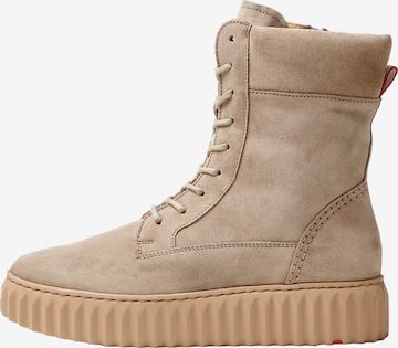 LLOYD Lace-Up Ankle Boots in Beige: front