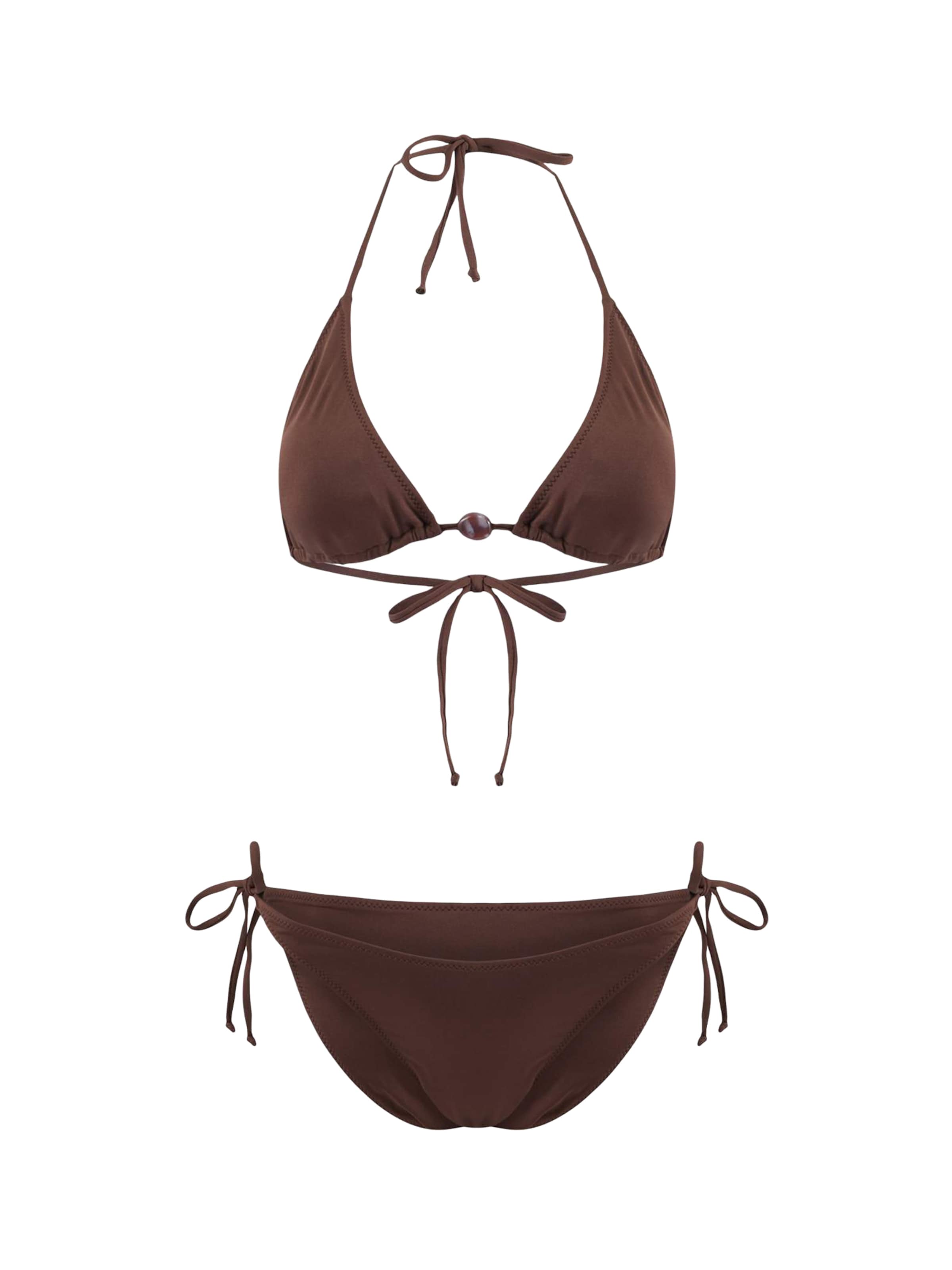 Trendyol Triangen Bikini i brun: framsida