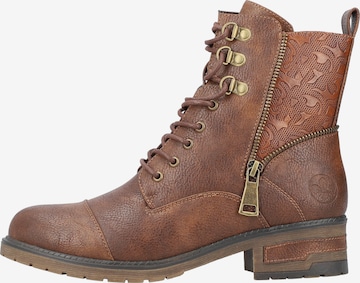 Rieker Lace-Up Ankle Boots in Brown