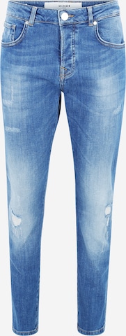 mėlyna Goldgarn Prigludęs Džinsai 'U2': priekis