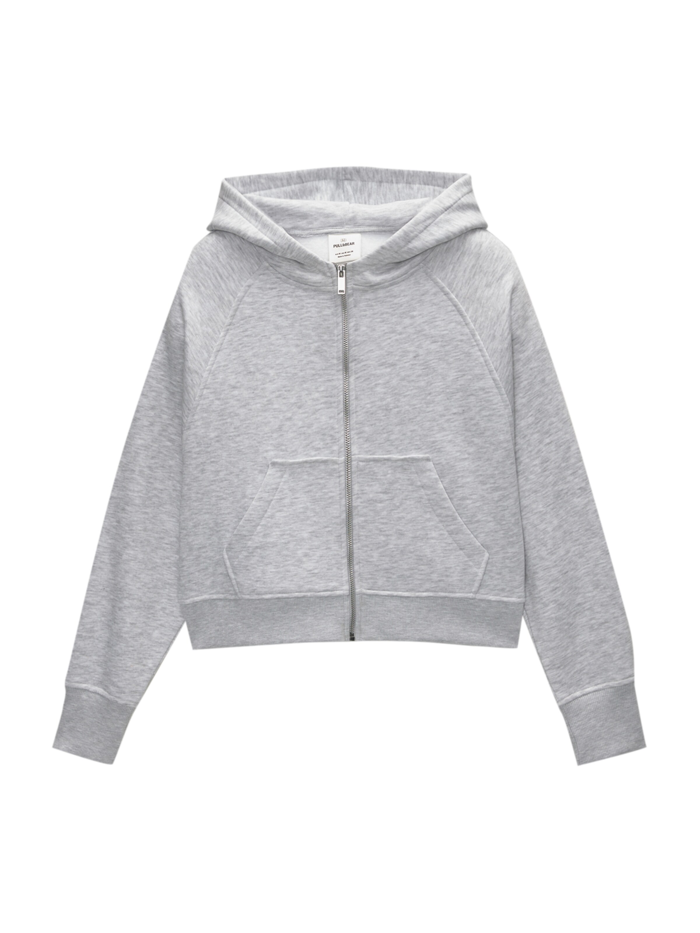 Pull&Bear Sweat jacket in Grey: front
