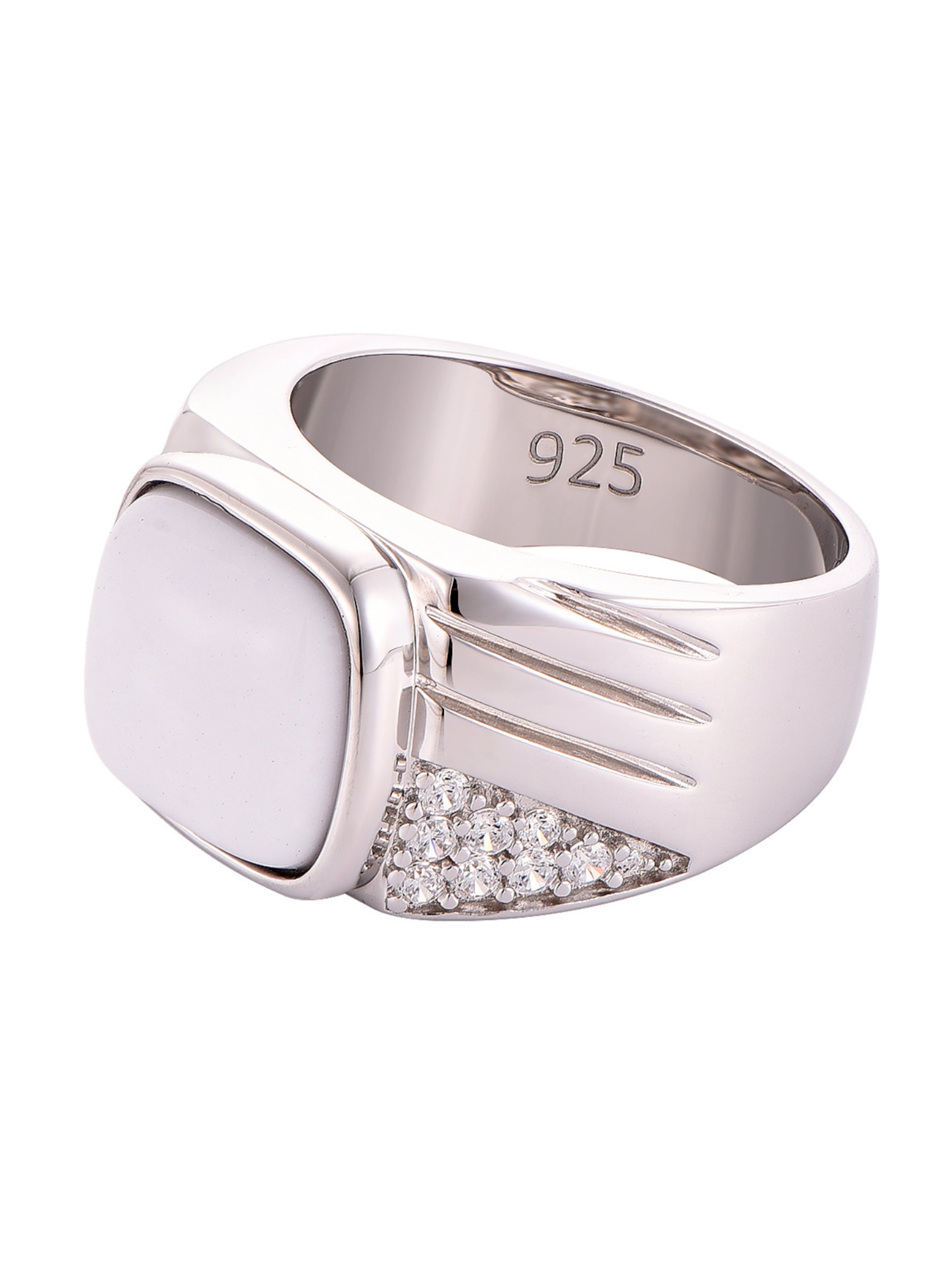 GT Collection Ring 'WHITE HOWLITE' in Silver