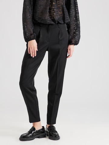 VERO MODA Tapered Pleat-Front Pants 'WENDY' in Black: front