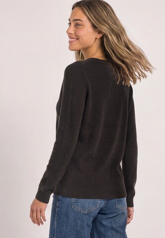 STREET ONE Langarm Pullover mit V-Ausschnitt in Braun