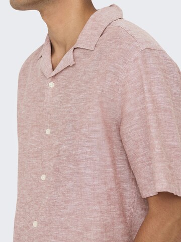 Only & Sons Regular fit Overhemd 'Caiden' in Bruin