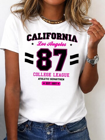 RMK Shirt 'College'‌‌‌‌‌‌‌‌‌ in Weiß: Vorderseite