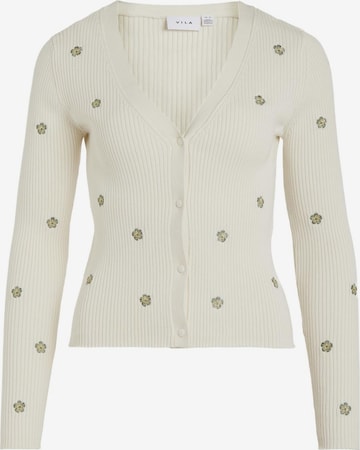 VILA Knit Cardigan 'ASTORI' in White: front