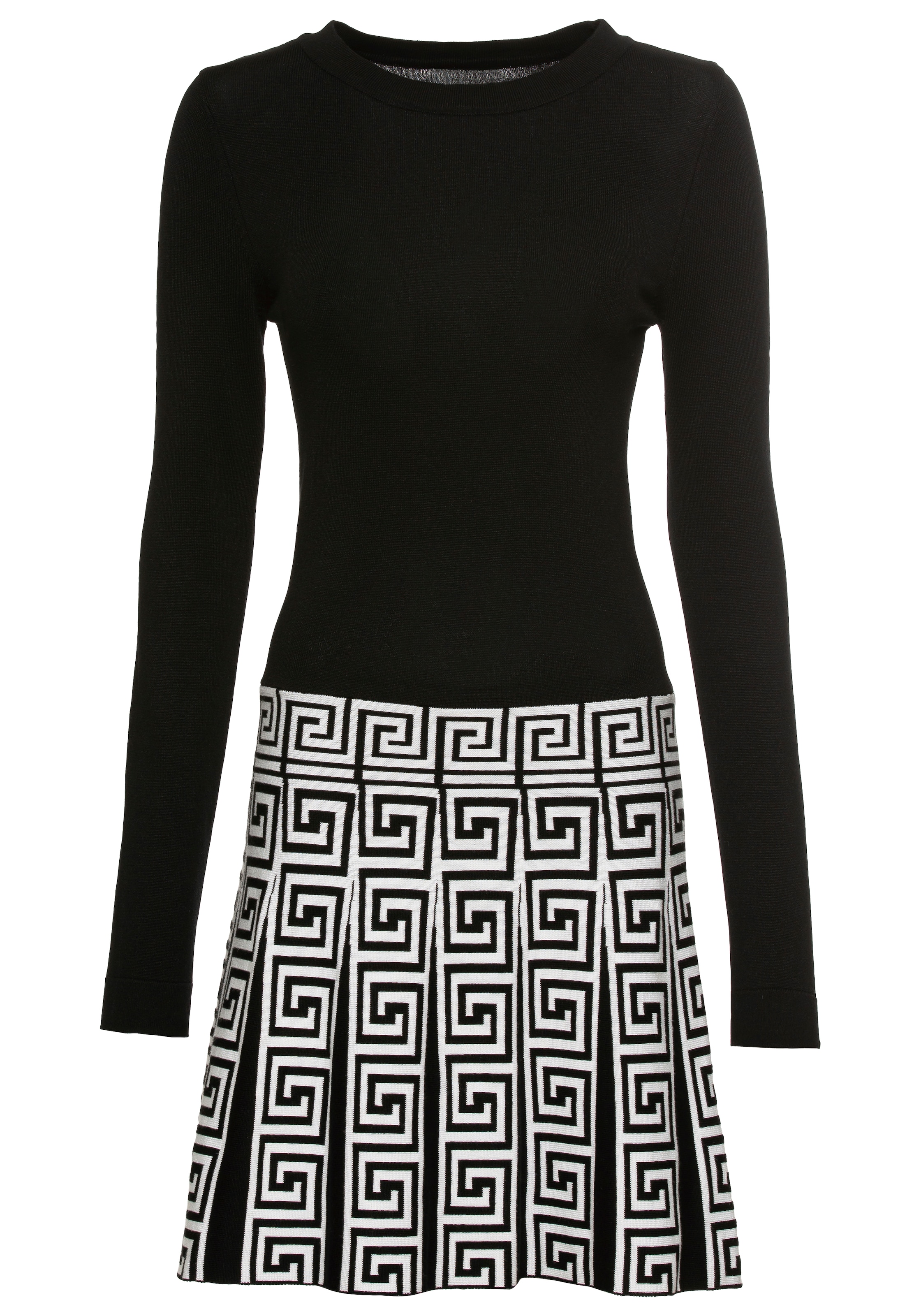 MELROSE Strickkleid in Schwarz: Vorderseite