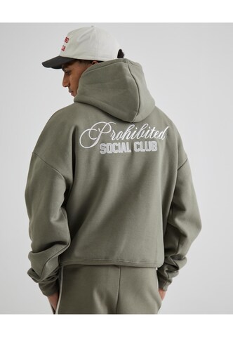 Sweat-shirt Prohibited en vert : devant