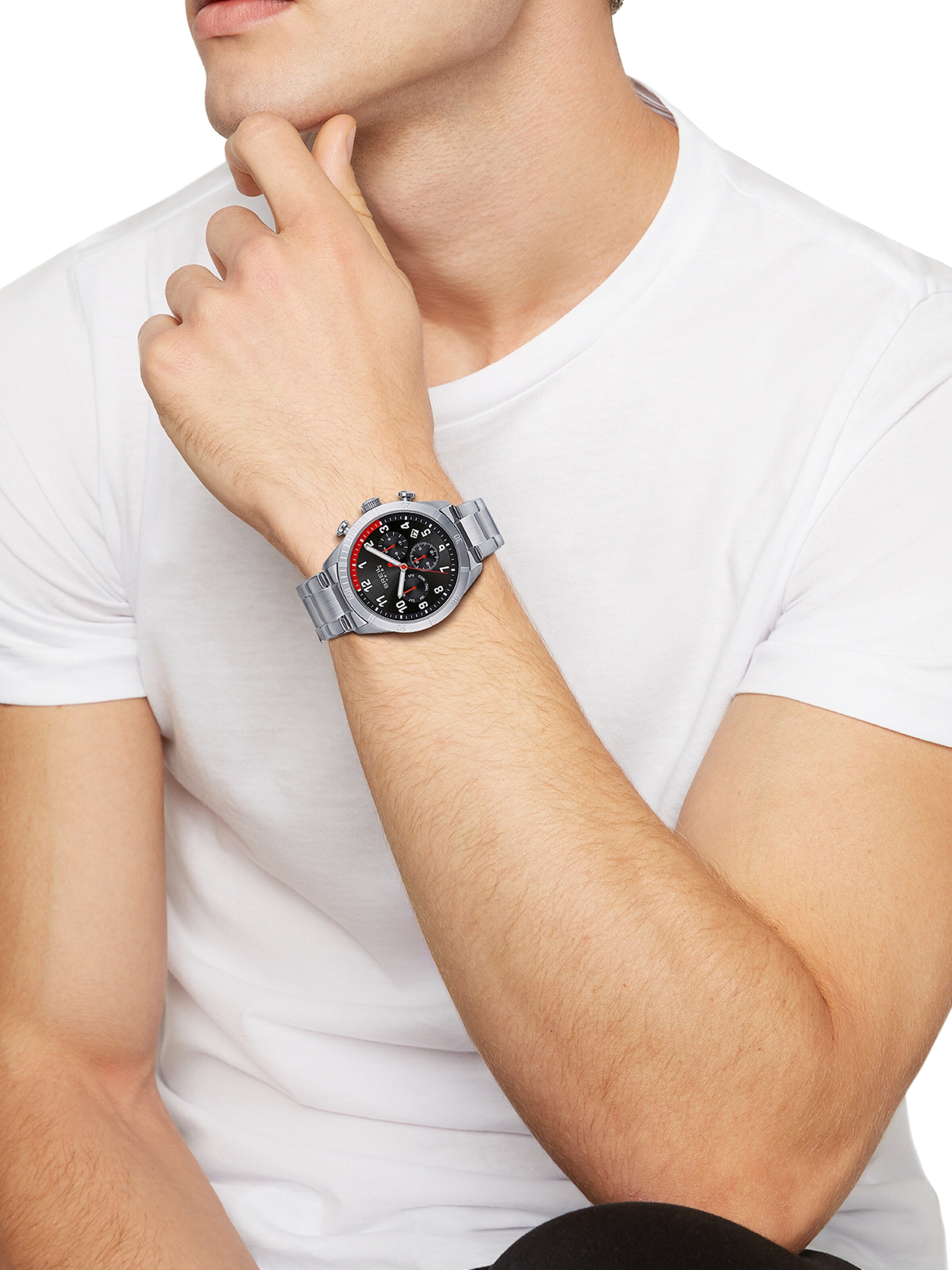 Montre à affichage analogique 'Mate' Breil en argent : devant