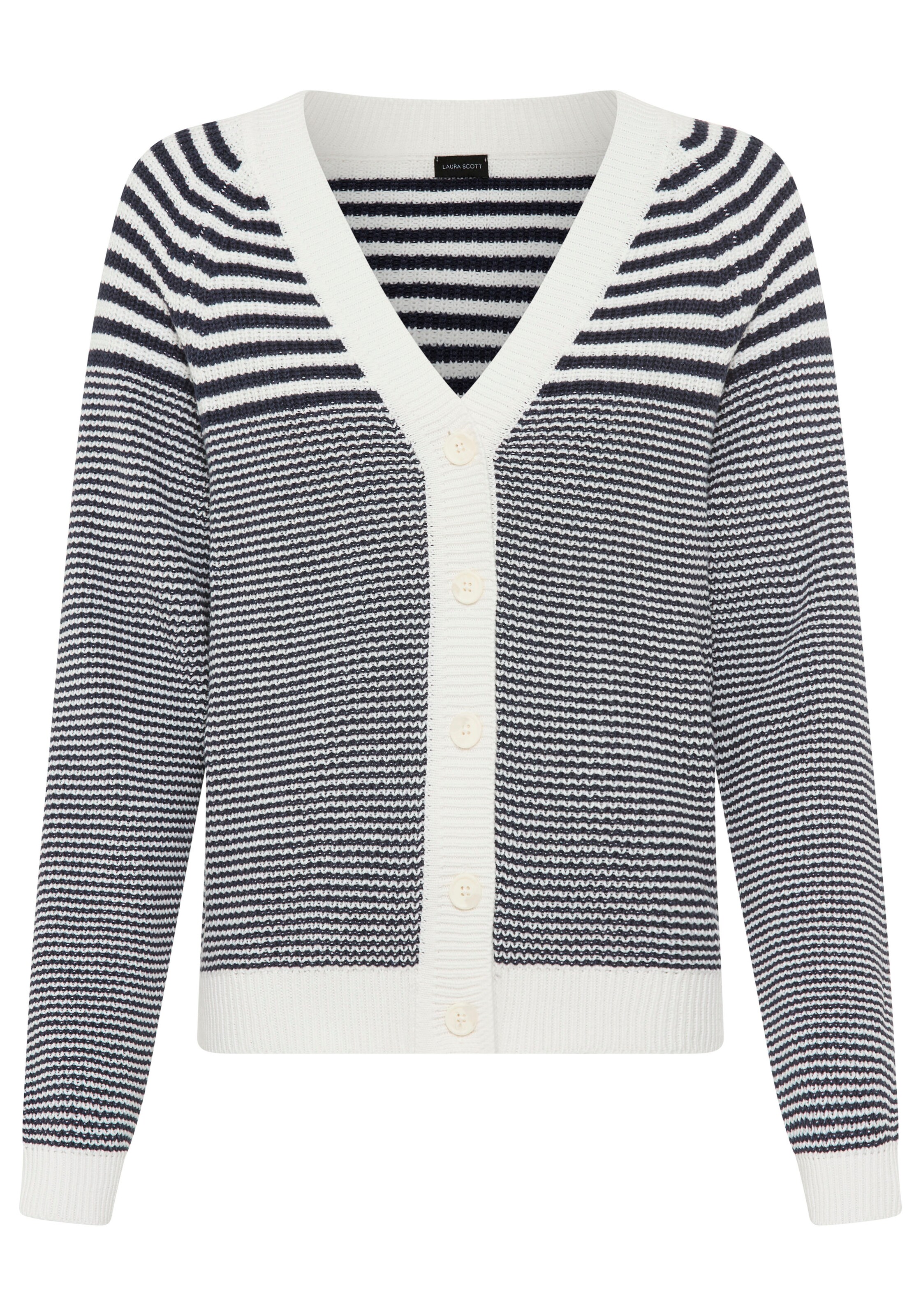 LAURA SCOTT Knit Cardigan in Grey: front