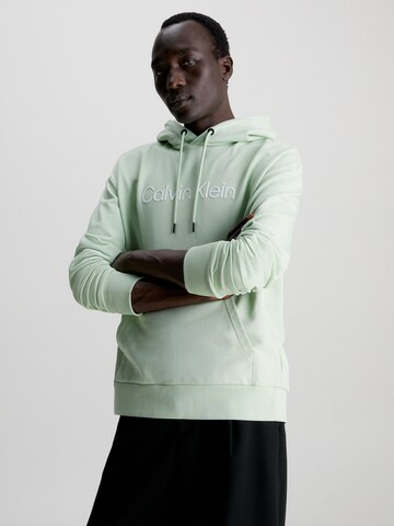 Sweat-shirt Calvin Klein en vert : devant