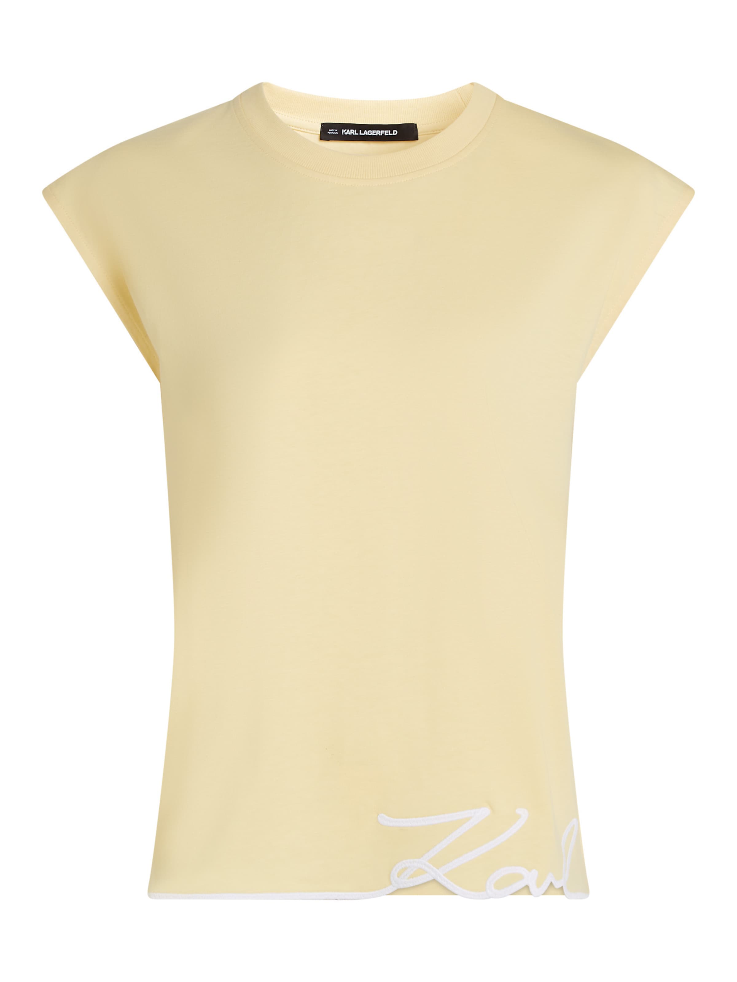 Karl Lagerfeld - Camiseta 'Signature' en amarillo: frente