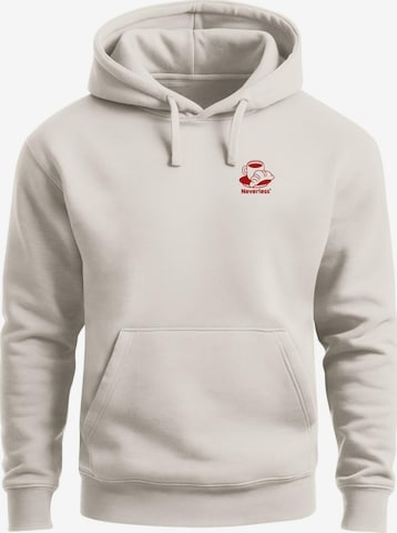 Neverless Sweatshirt 'Coffee & Crossaints' in Weiß: Vorderseite