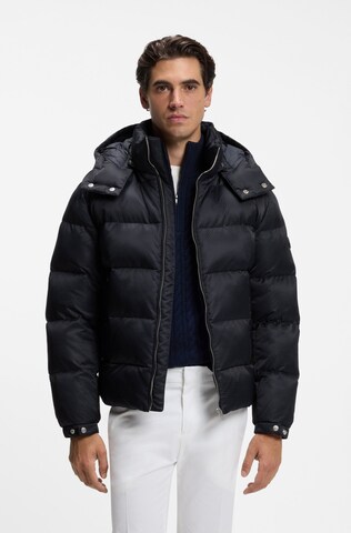 BOSS Winter Jacket in Blue: front