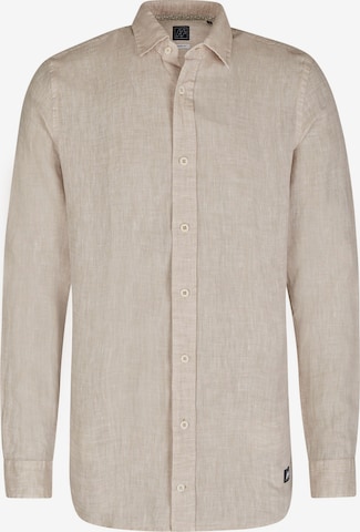 HECHTER PARIS Button Up Shirt in Beige: front