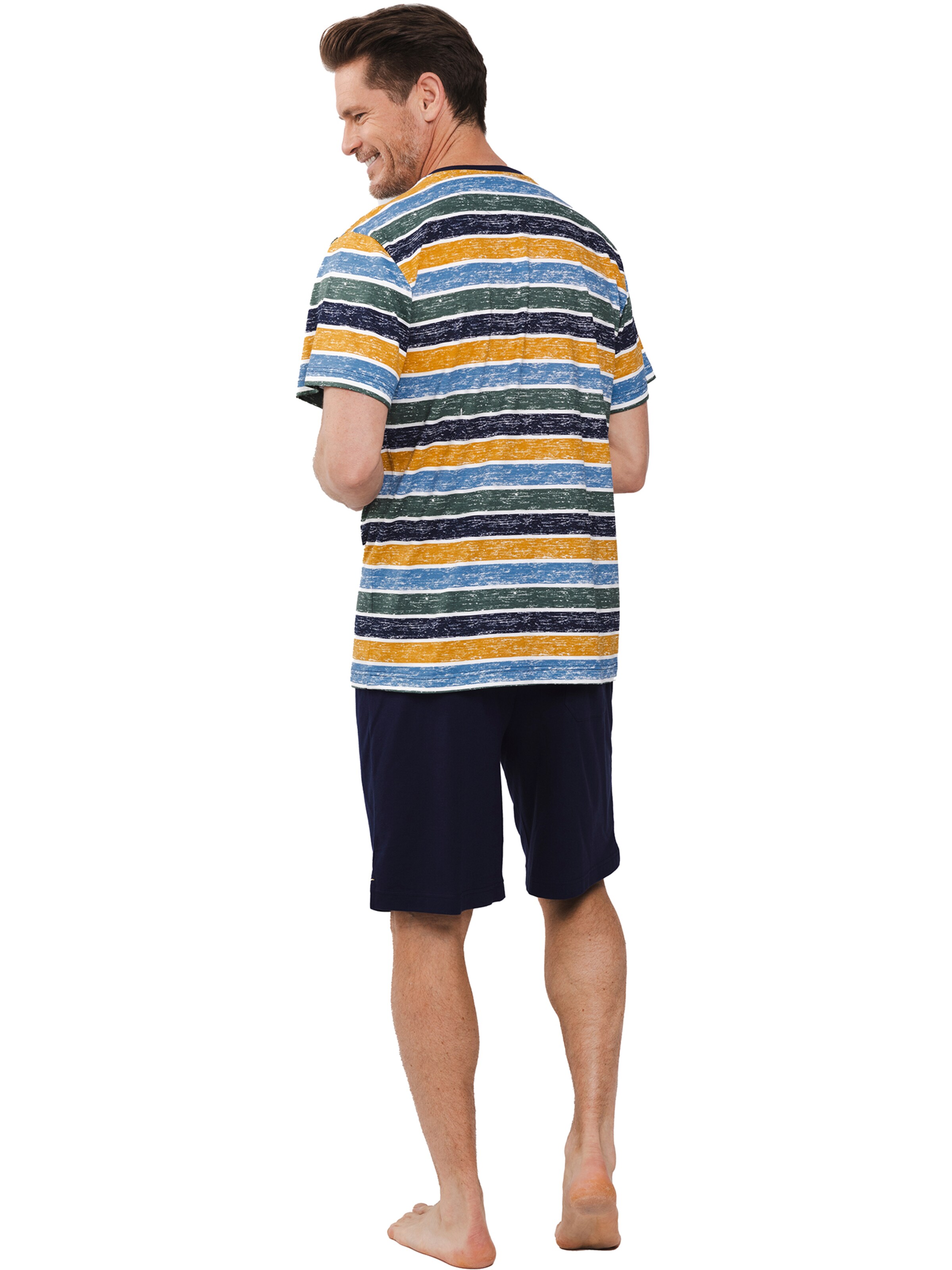 Pyjama court 'Shortama with buttons' Pastunette en bleu