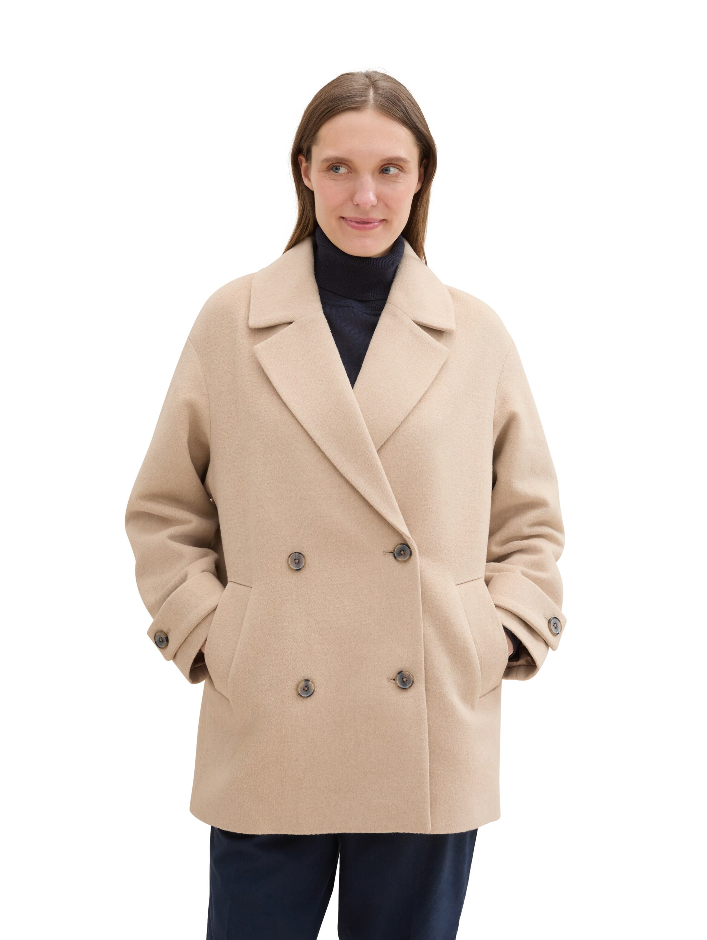 TOM TAILOR Tussenmantel in Beige: voorkant