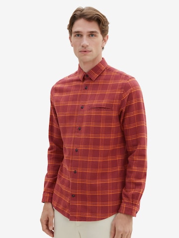 TOM TAILOR Regular fit Button Up Shirt in Red: front