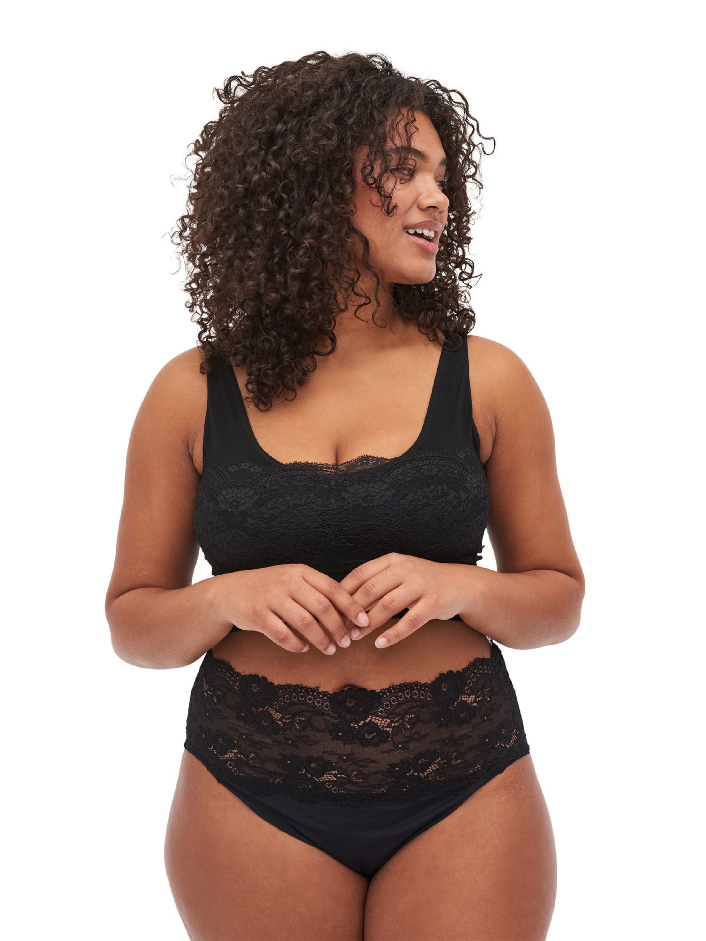 Devoted by Zizzi Slip 'LCARA' in Schwarz: Vorderseite