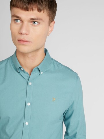 FARAH Slim fit Button Up Shirt 'BREWER' in Blue