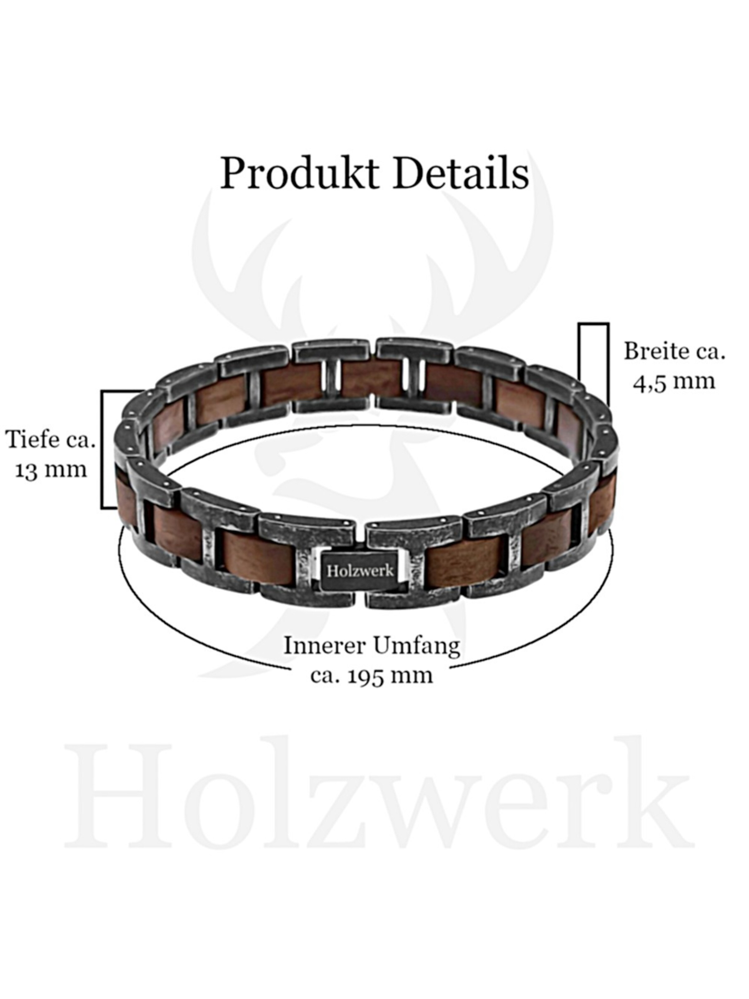 Bracelet 'Maschsee' Holzwerk en gris