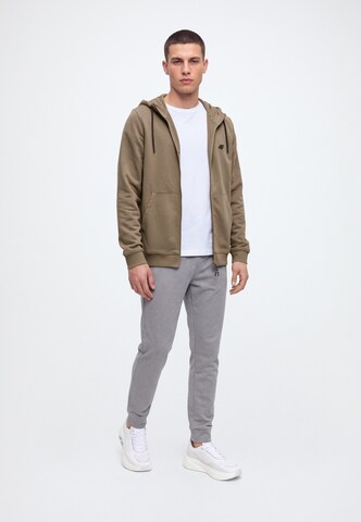 4F - Sudadera con cremallera deportiva en marrón