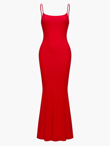 cfab (formerly creamy fabrics) Dress 'Ribbed Cami Maxikleid' in Red: front