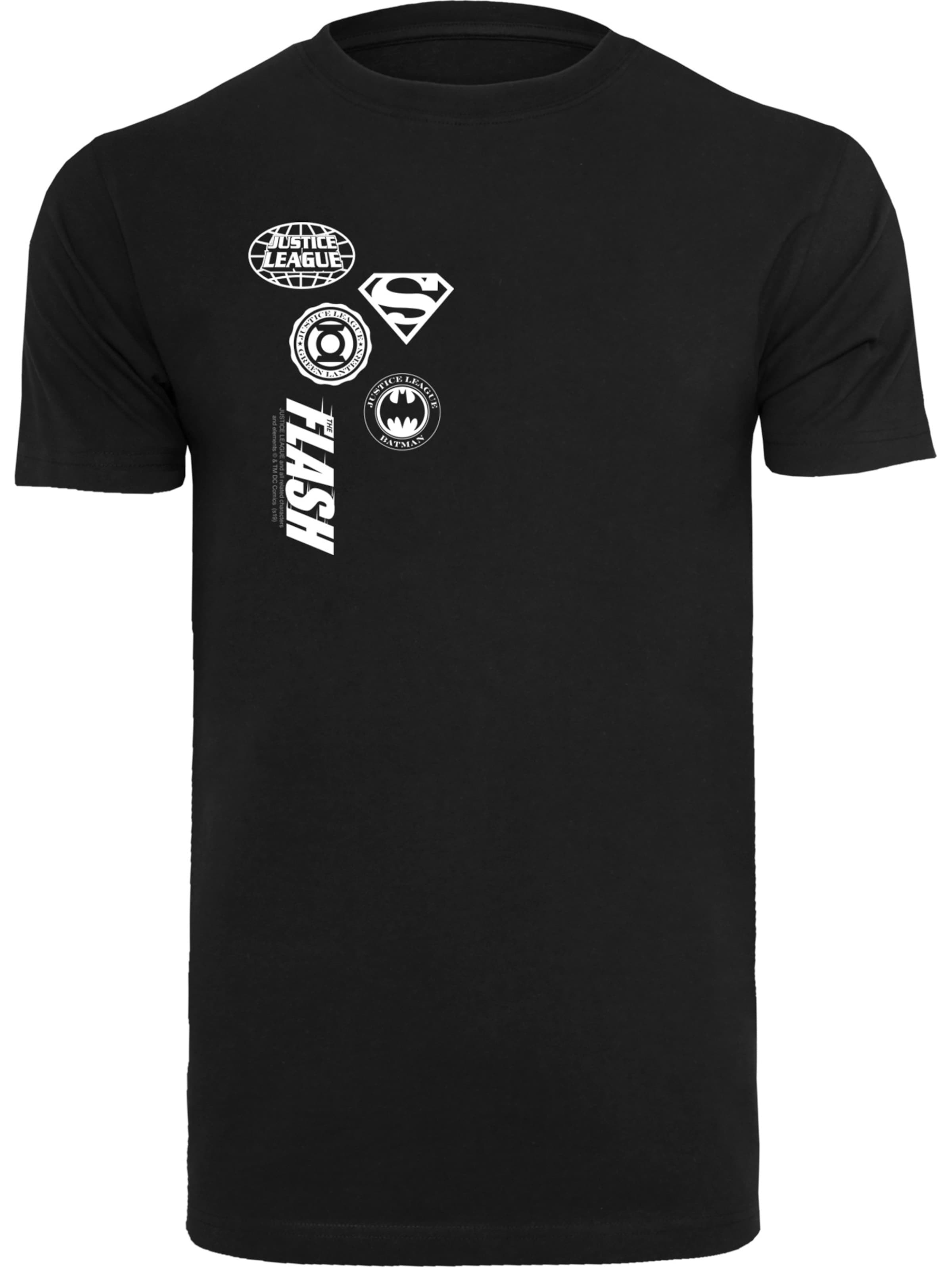 T-Shirt 'DC Comics Justice League' F4NT4STIC en noir : devant
