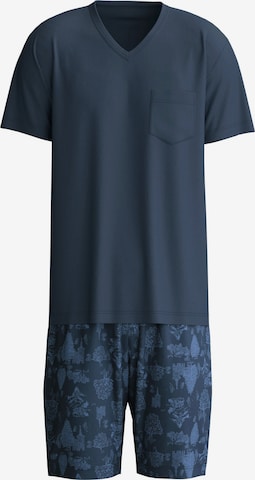 CALIDA Pyjama kurz 'Relax Streamline' in Blau: Vorderseite