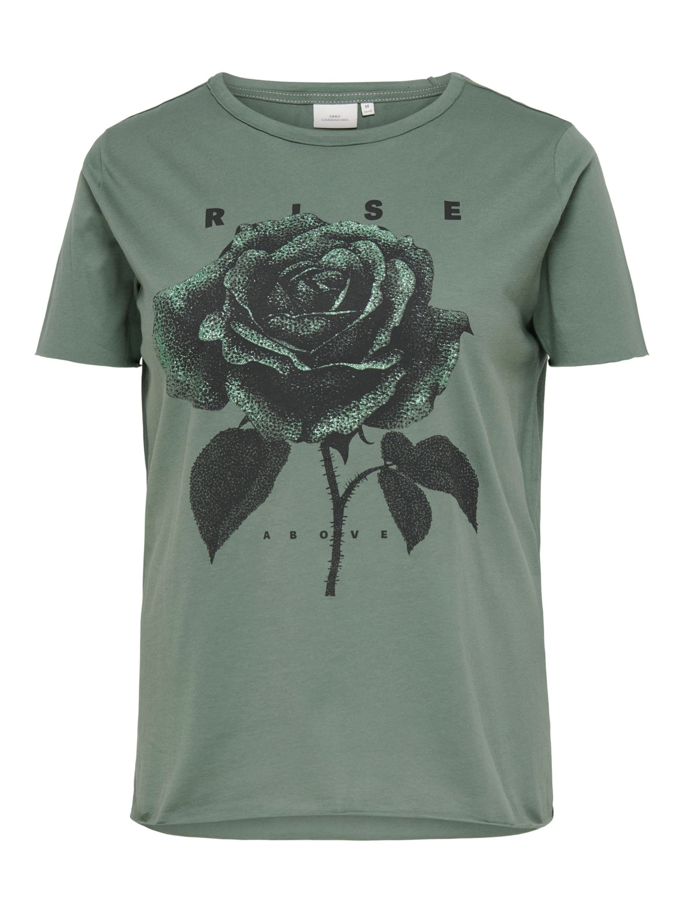 T-shirt 'CARLuca' ONLY Carmakoma en vert : devant