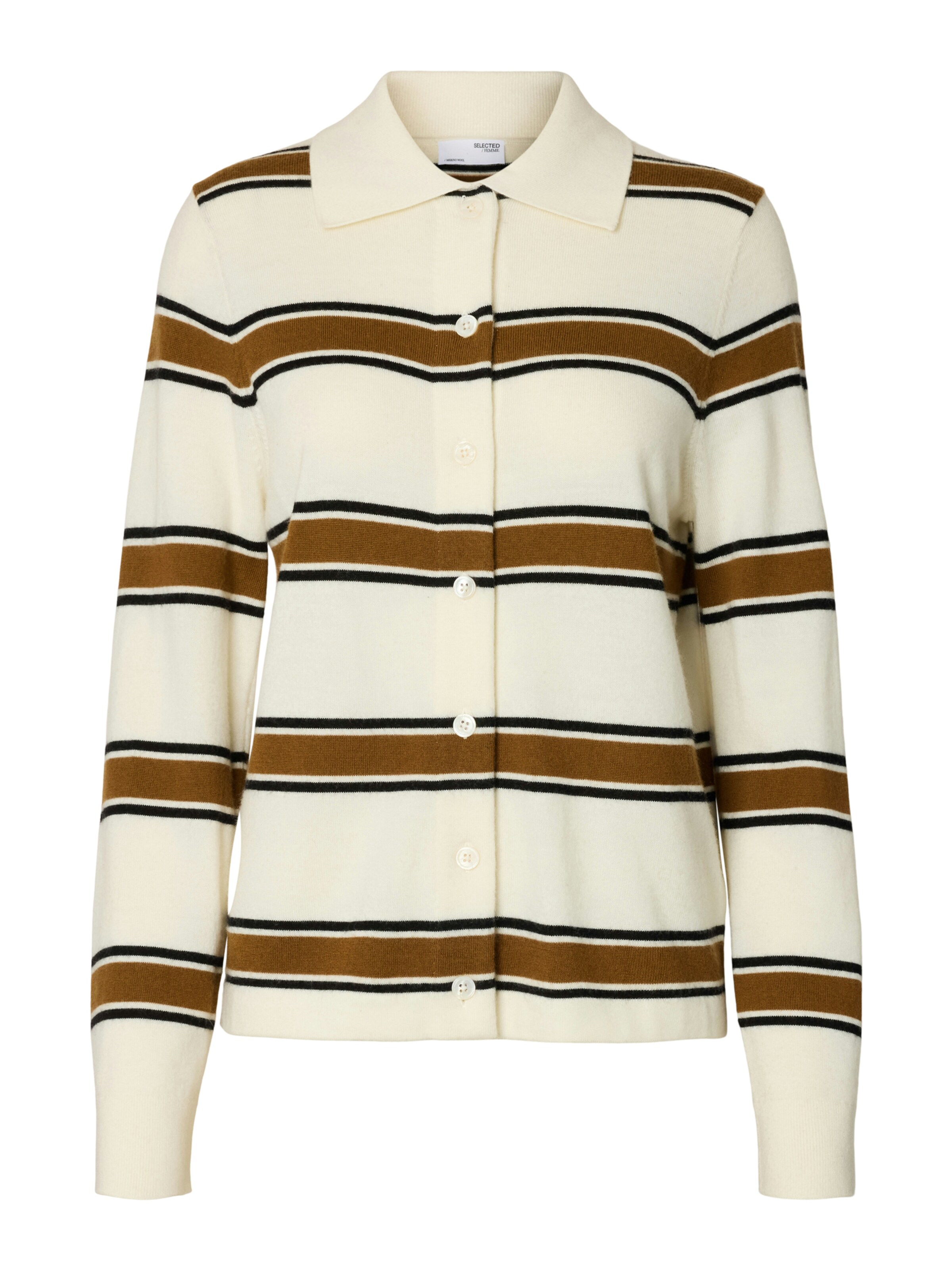 SELECTED Neuletakki 'SLFThea' värissä beige: etupuoli