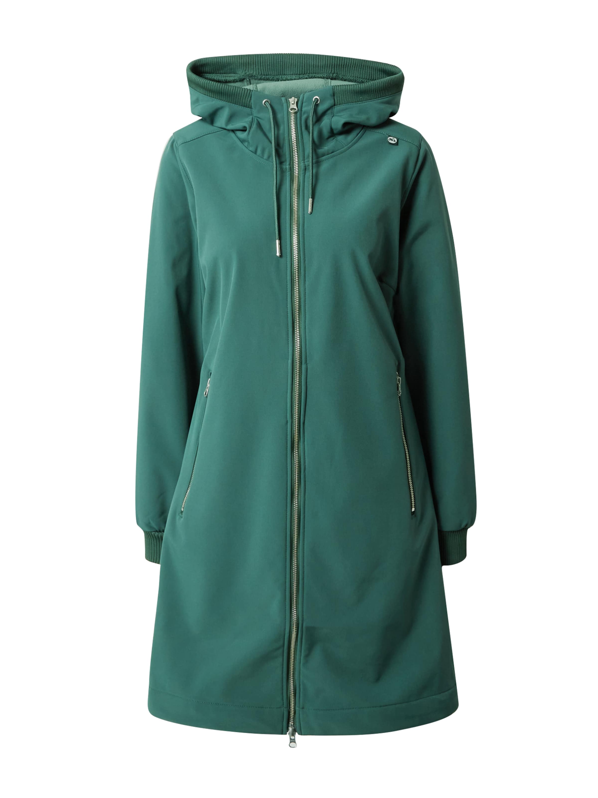Danefae Between-Seasons Coat 'Jane' in Green: front