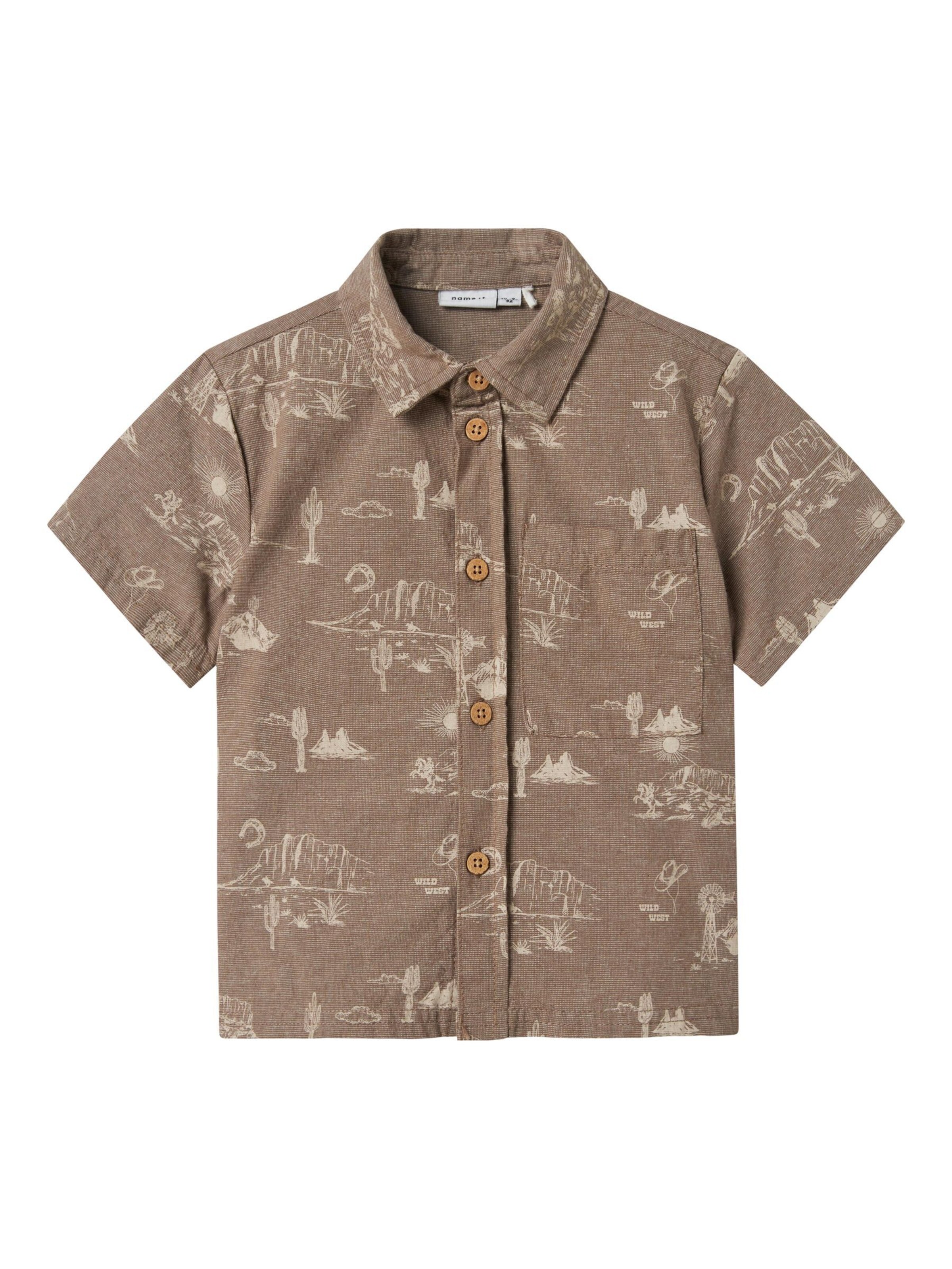NAME IT Regular fit Overhemd in Bruin: voorkant