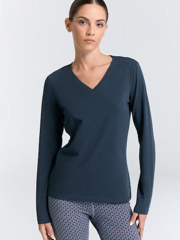 Leela COTTON Shirt 'Damen Bio-Baumwoll V-Neck Langarmshirt'‌‌‌‌‌‌‌ in Blau