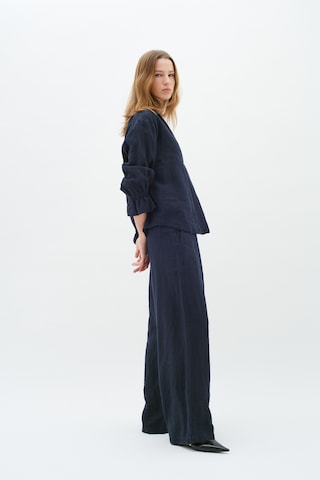 InWear Wide leg Bandplooibroek 'Peg' in Blauw