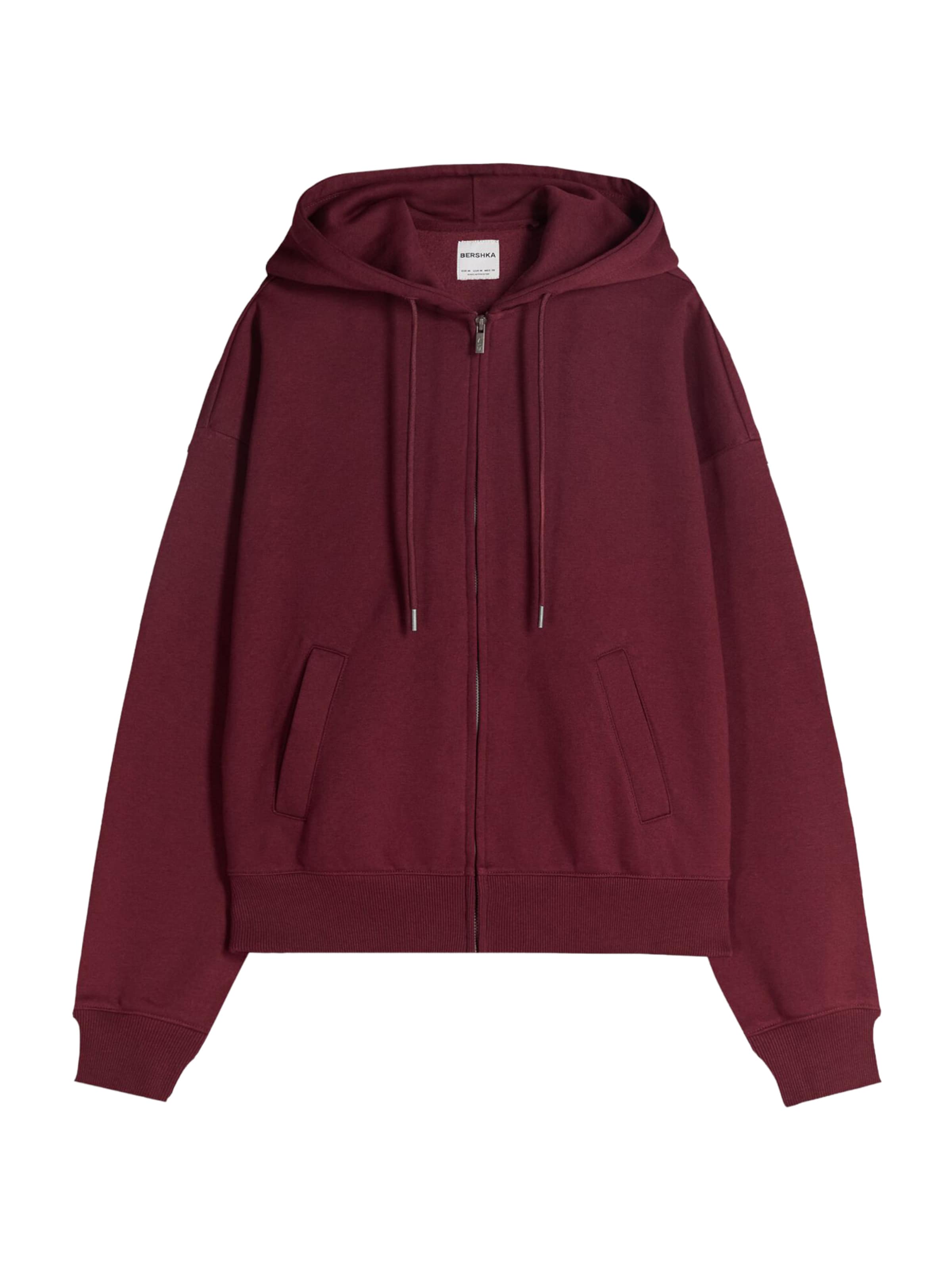 Bershka Tepláková bunda - Červená: predná strana