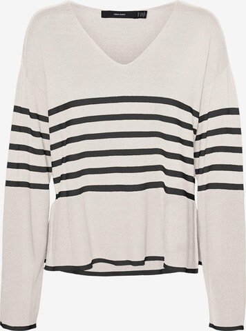 Pull-over 'HAPPINESS' VERO MODA en beige : devant