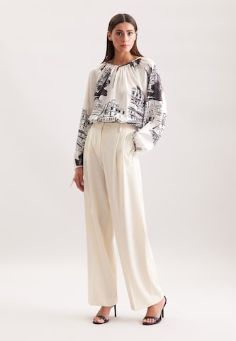 Wide Leg Pantalon à pince SEIDENSTICKER en blanc