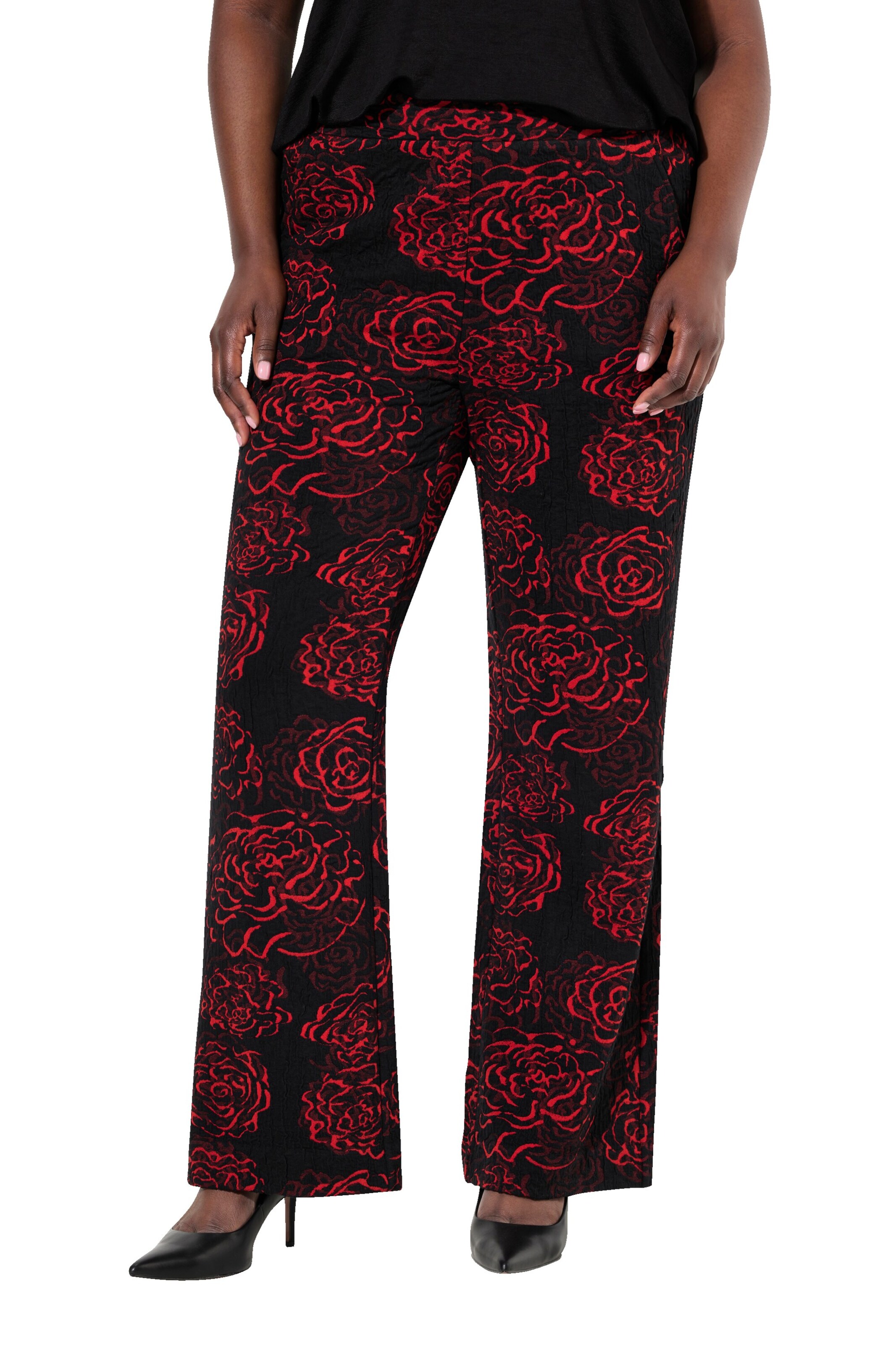 Ulla Popken Bootcut Broek in Zwart: voorkant